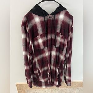 Men’s button down hooded flannel - PacSun size L